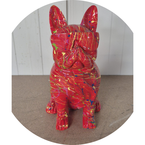 France buldog met bril en das zit splash 34 cm verp 4