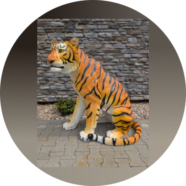 Tijger zit wit of geel 100 cm