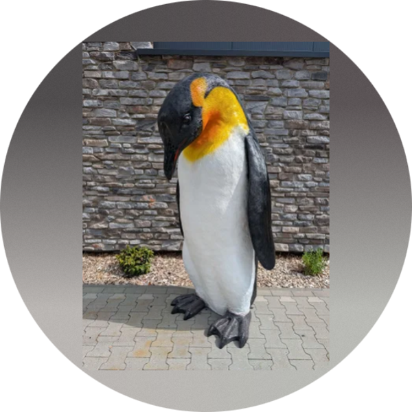 Q6 pluim  Pinguïn levensgroot  polyester résine 160  CM