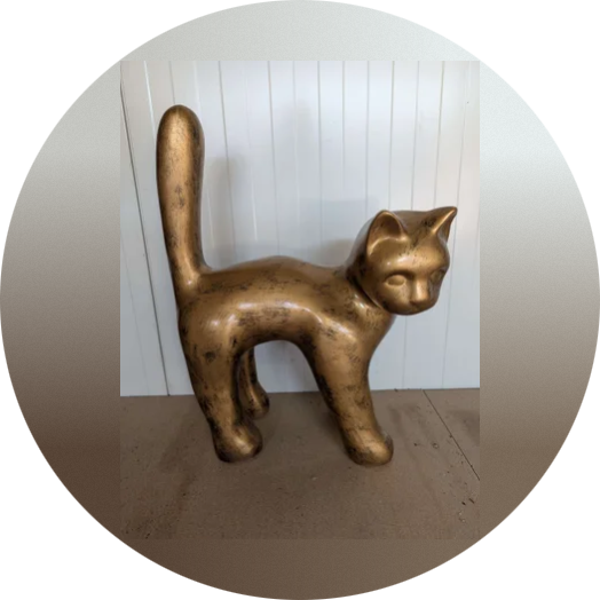 Parijse kat wit met staart in de lucht laminaat ( exstra sterk )105 cm