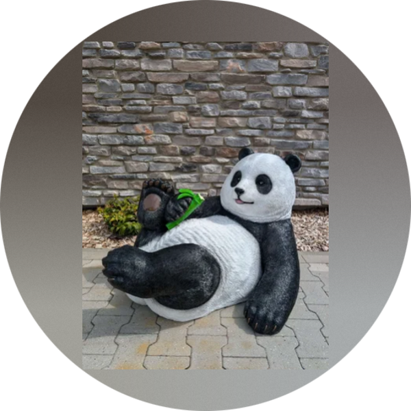 Panda ligend op zijn rug laminaat 110 x 50 cm