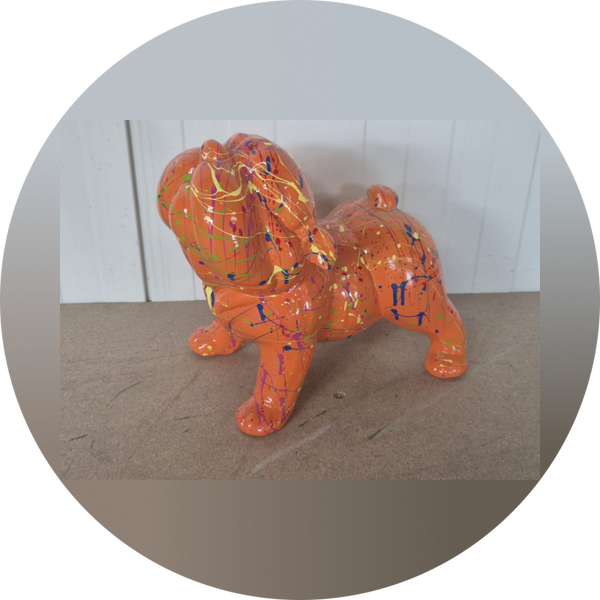 Engelse buldog hond staan splash 40 cm verp 2