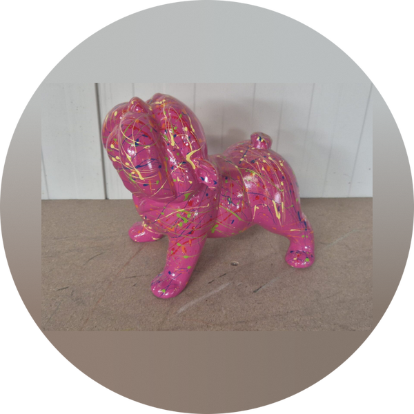 Engelse  buldog hond staan splash 40 cm verp 2