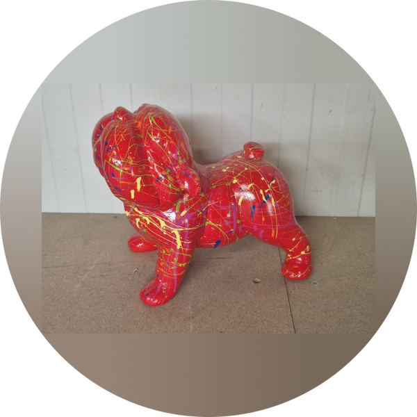 Engelse  buldog hond staan splash 40 cm verp 2