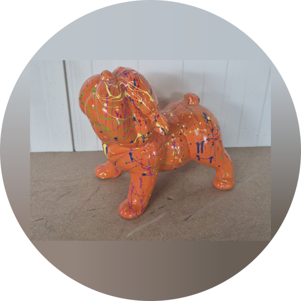 Engelse buldog hond staan splash 40 cm verp 2
