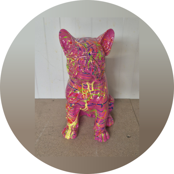 Mops hond zit splash 35 cm verp 4