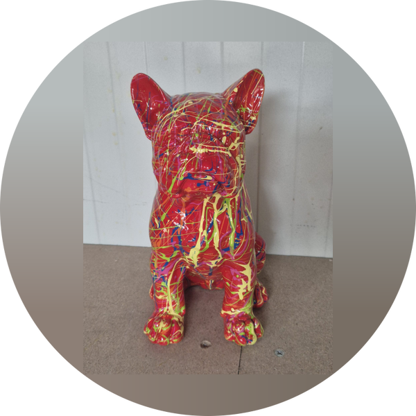 Mops hond zit splash 35 cm verp 4