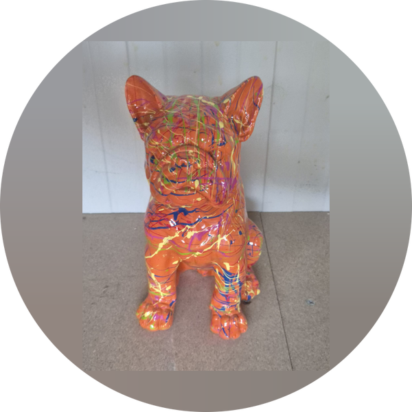 Mops hond zit splash 35 cm verp 4