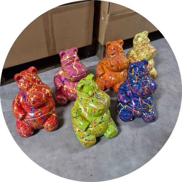 Nijlpaard set 6 kleur ass splash 25 cm verp 12