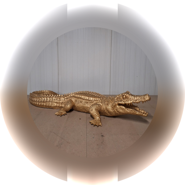 krokodil open muil laminaat goud 170 cm