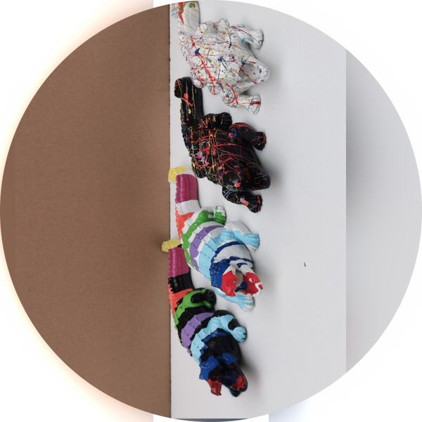 Krokodil set 4 kleur splash multicolor 30 cm verp 8