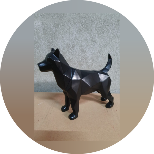 Hond origami staand zwart  20 cm verp 6