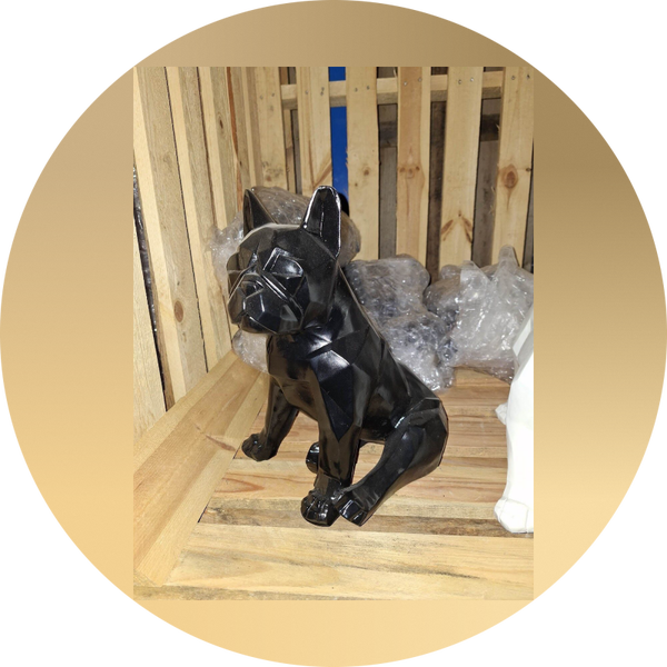 France buldog Hond origami staand zwart  35 cm verp 2