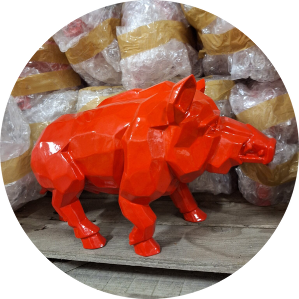 Everzwijn staand origami rood 50 cm