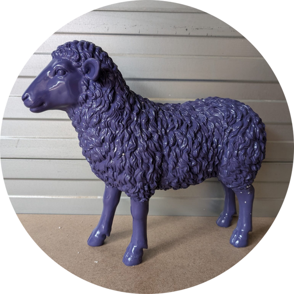 Schaap staand kleur fibre de verre laminaat 70 cm