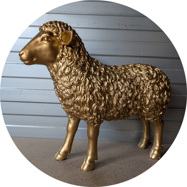 Schaap staand kleur fibre de verre laminaat 70 cm