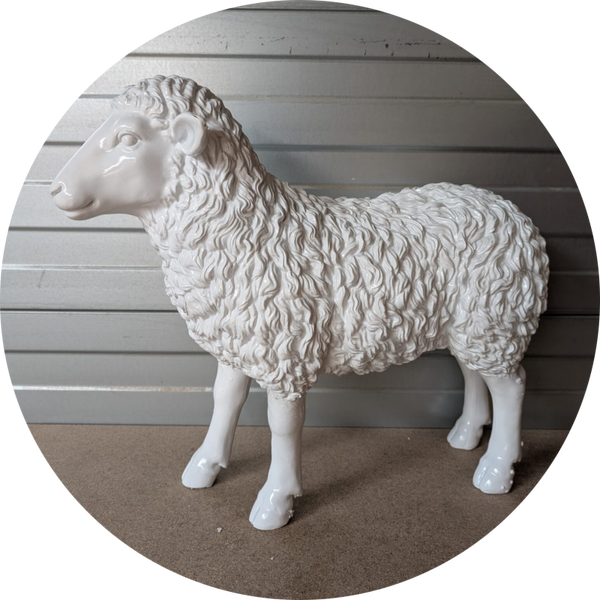 Schaap staand kleur fibre de verre laminaat 70 cm
