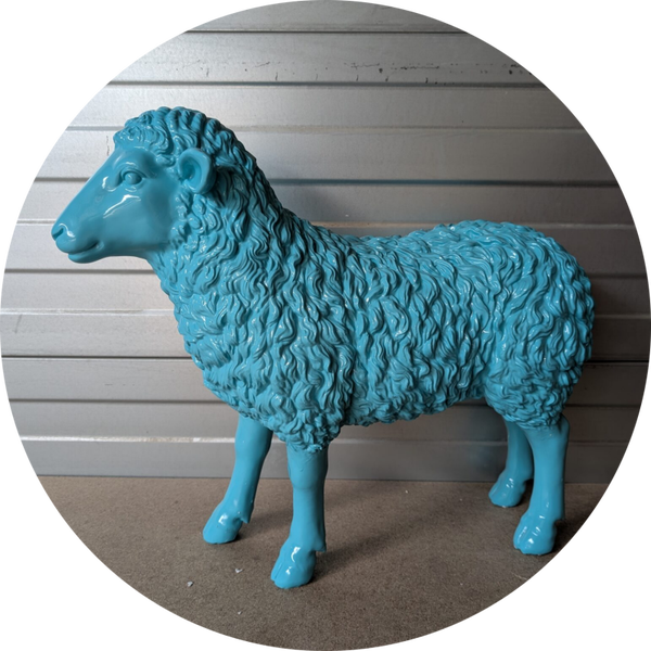 Schaap staand kleur fibre de verre laminaat 70 cm