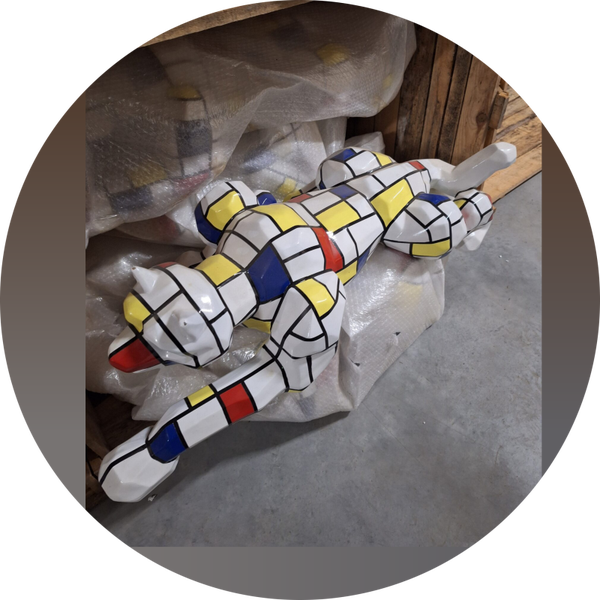 sluipende panther origami Mondriaan  110 cm