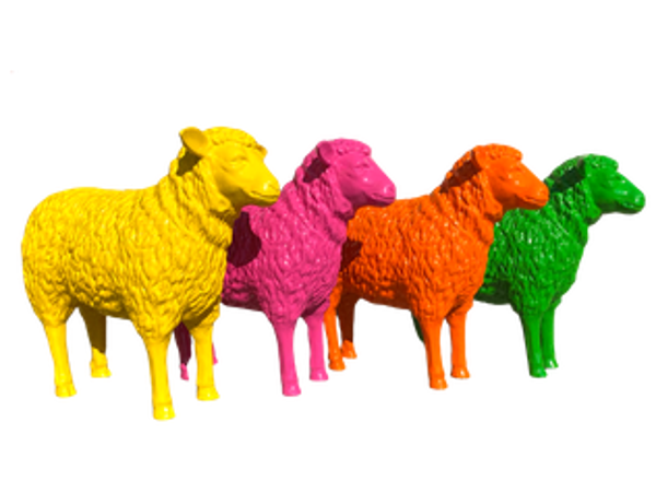 ART schaap staand gekleurd laminaat  70 cm