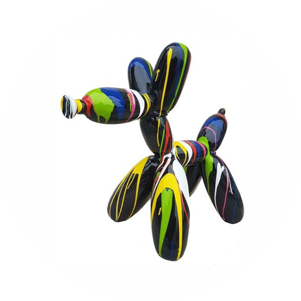 Ballon hond zwart of wit multicolor druip 100 x 120 cm