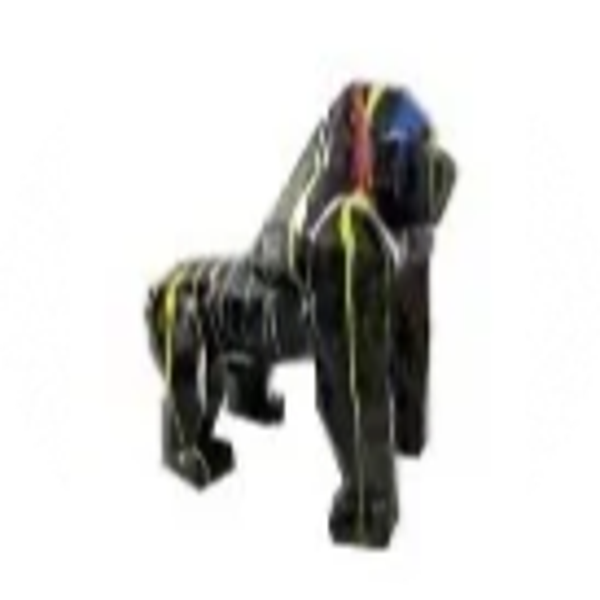 A1815 Jungle gorilla aap origami wit of zwart  multicolor drop  polyester résine 130 X 100 X 85 CM
