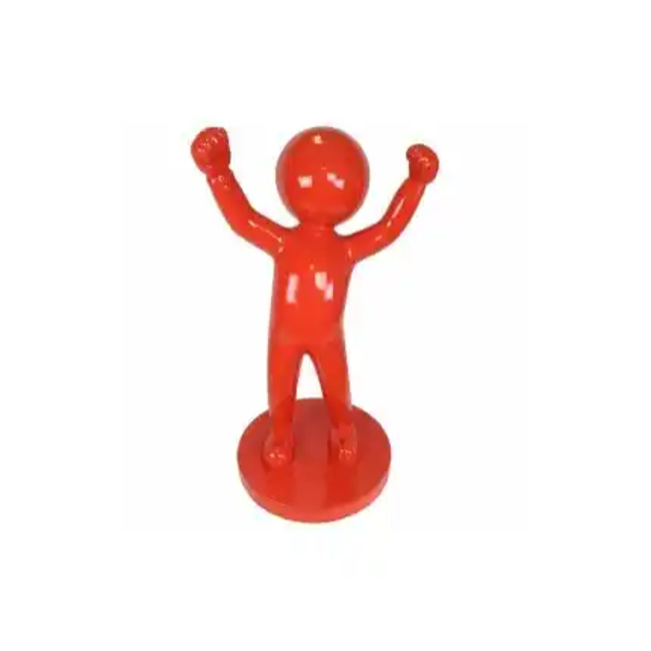 Figuur winnaar met open armen polyester résine 100 cm