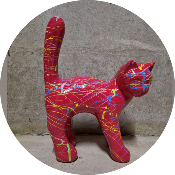 Parijse Kat splash orange  25 x 35 cm verp 6