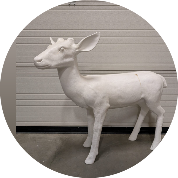 Hert staand wit 110 cm