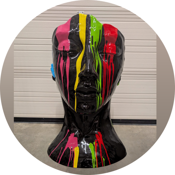Decoratie masker multicolor laminaat  120  cm