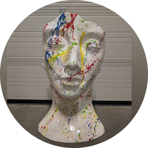 Decoratie masker wit splach laminaat  120  cm