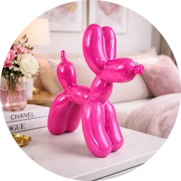 Ballon hond chroom goud of zilver Roos 30cm verp 12