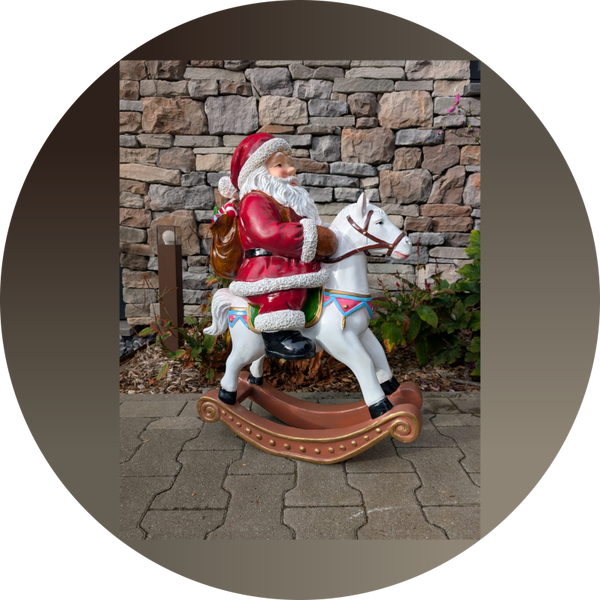 Kerstman op schommel laminaat 61 x 28 x 82 cm