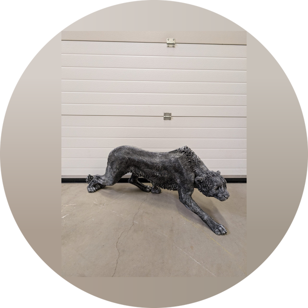 Sluipende Panther antiek zilver 110 cm