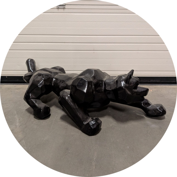 Sluipende panter origami polyester résine 110cm