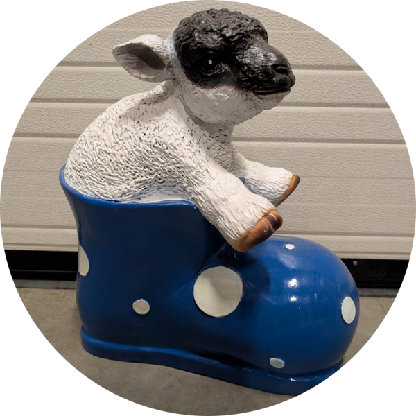 Schoe groot met schaap diverse kleuren 46 cm