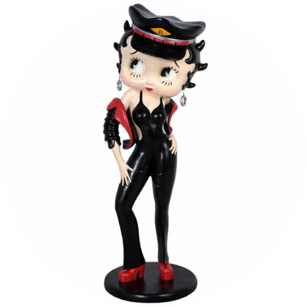 Curiosa Betty Boop met zwart  leder pak 32 cm