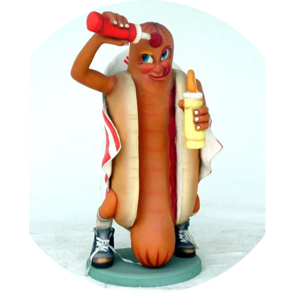 Hotdog klein. Met deze grappige hotdog 55 x 50 x 88 cm