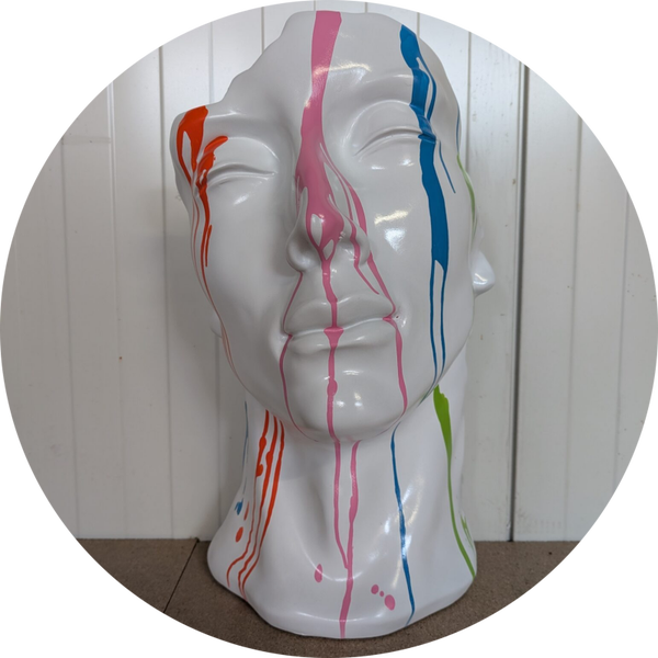 Masker gezicht wit multicolor 29 x 17 x 50 cm
