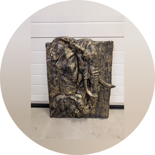Olifant bord antiek brons 60 x 70 cm