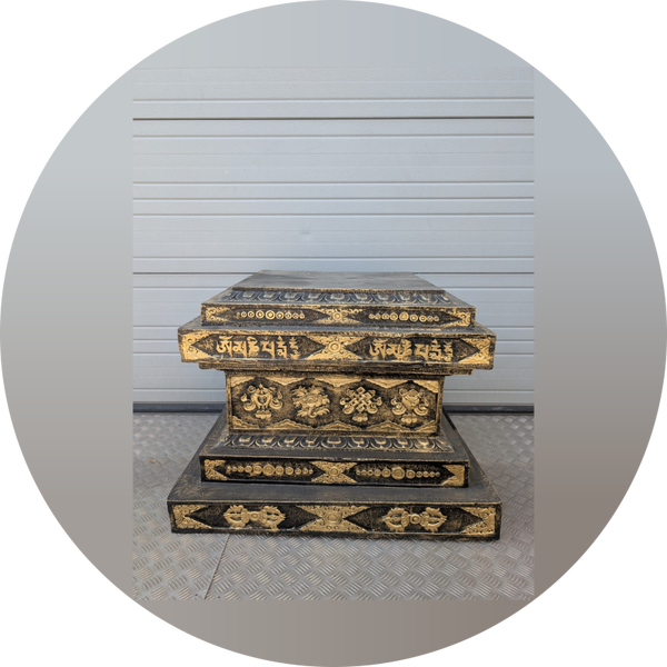 Zuil plat plat antiek goud 92 cm