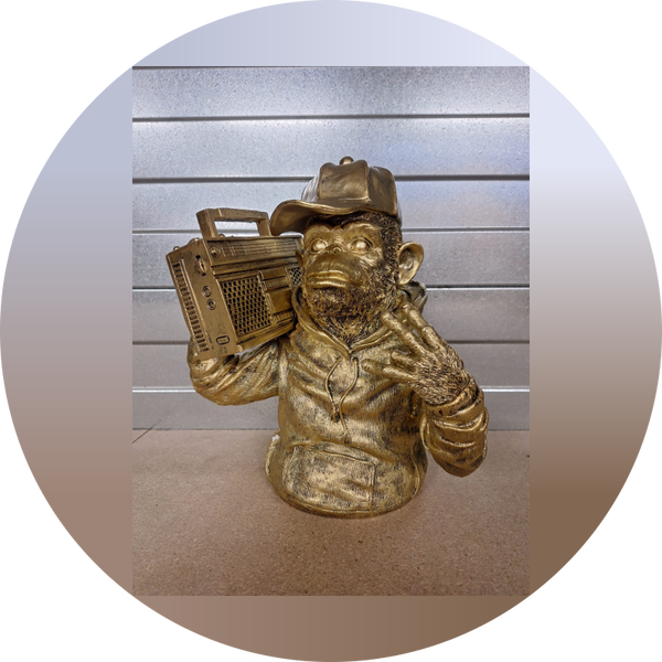 APEN BURSTE RADIO ANTIEK GOUD 35 CM