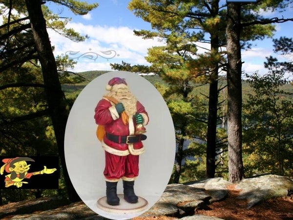 Curiosa Kerst man met Zak op rug polyester résine 130 cm