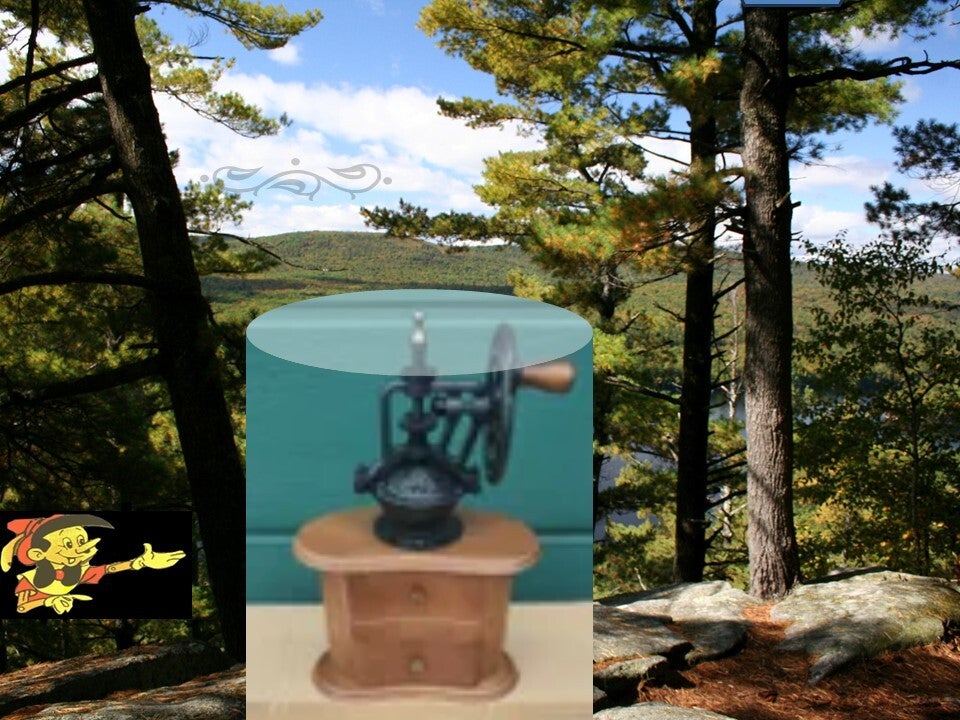 Antieke HOUTEN KOFIEMOLEN 25 cm