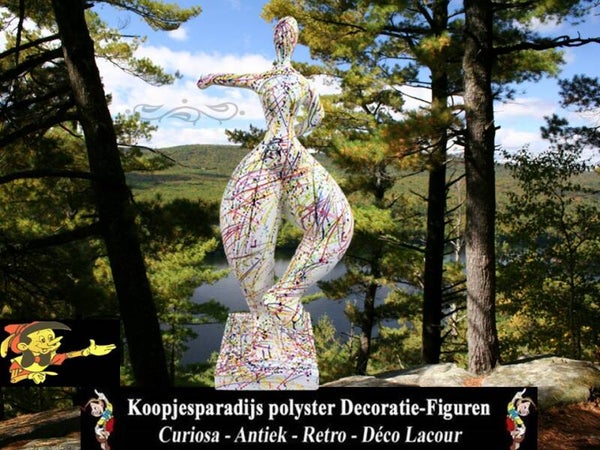 Design Dame résine polyester multicolor wit spin 140 cm