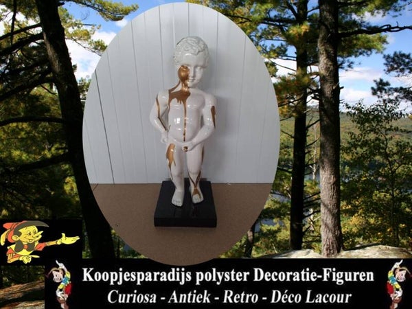 Mannetje pis  kleuren wit goud druip ass 60 cm