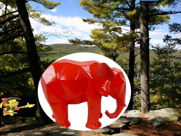 20026 Olifant origami polyester résine kleur 40 cm