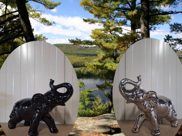 OLIFANT ORIGAMI CHROOM ZILVER/GOUD OF ZWART/ WIT 20 CM