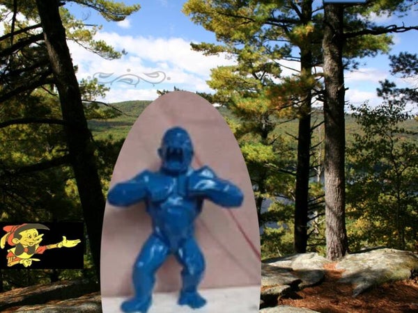 King Kong Boxer aap origami blauw polyester résine 40 cm
