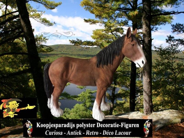 Boere trek paard bruin polyester résine  110 cm